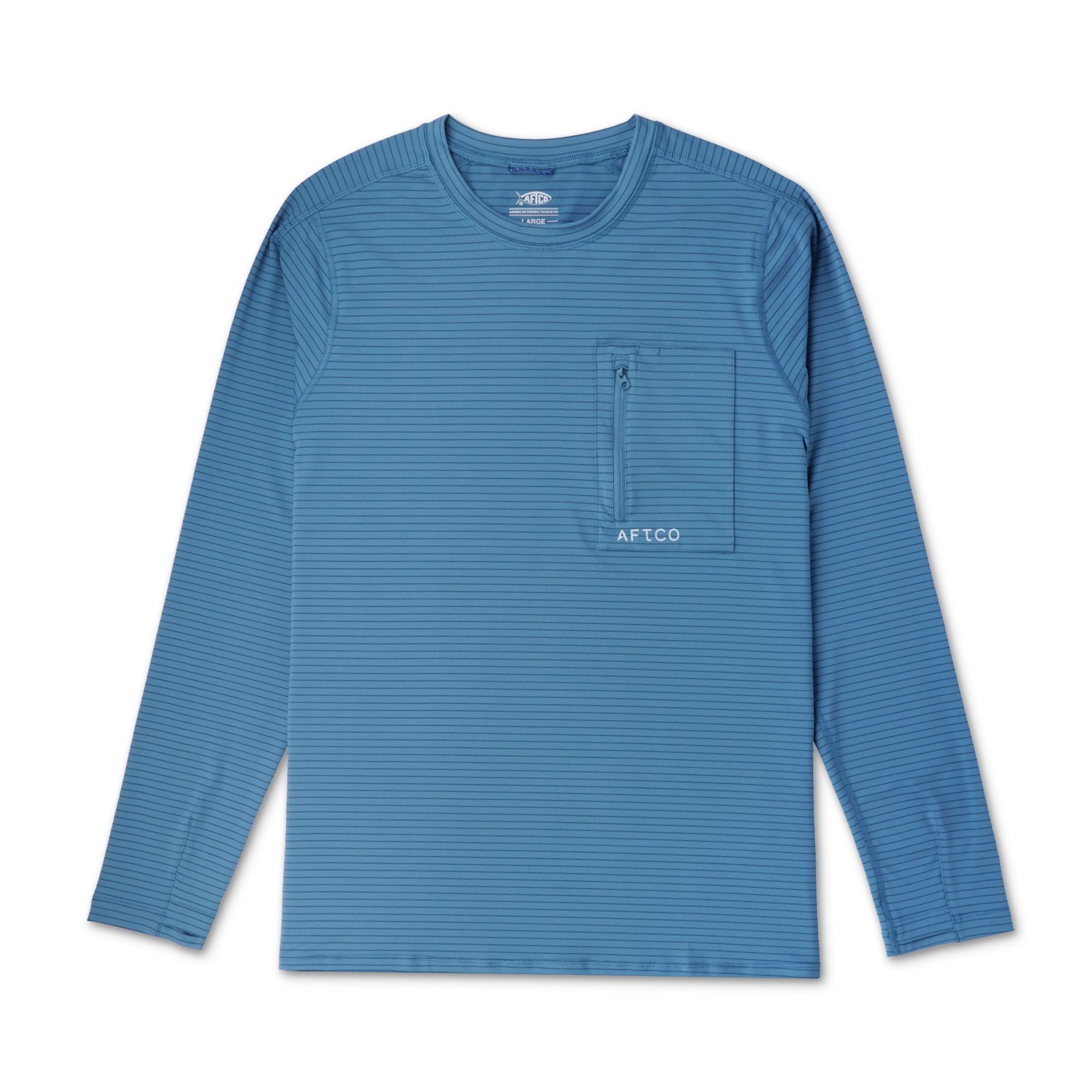 AFTCO Tropical Crew-Neck Performance Long-Sleeve Shirt for Men