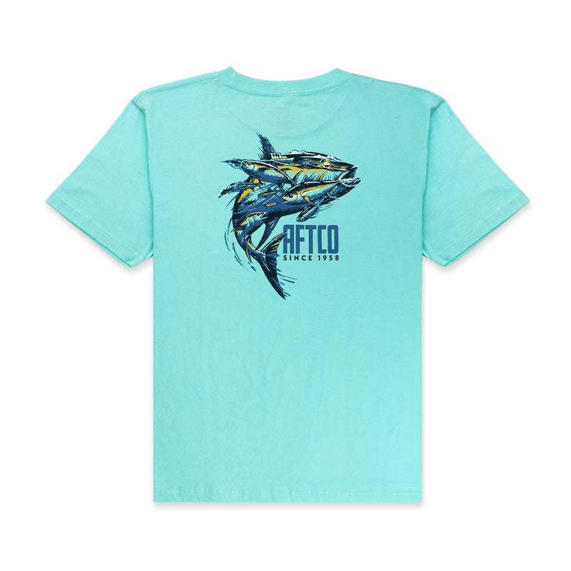 New Under Armour Offshore Fishing Orange Loose Swordfish T-Shirt Youth  Medium M