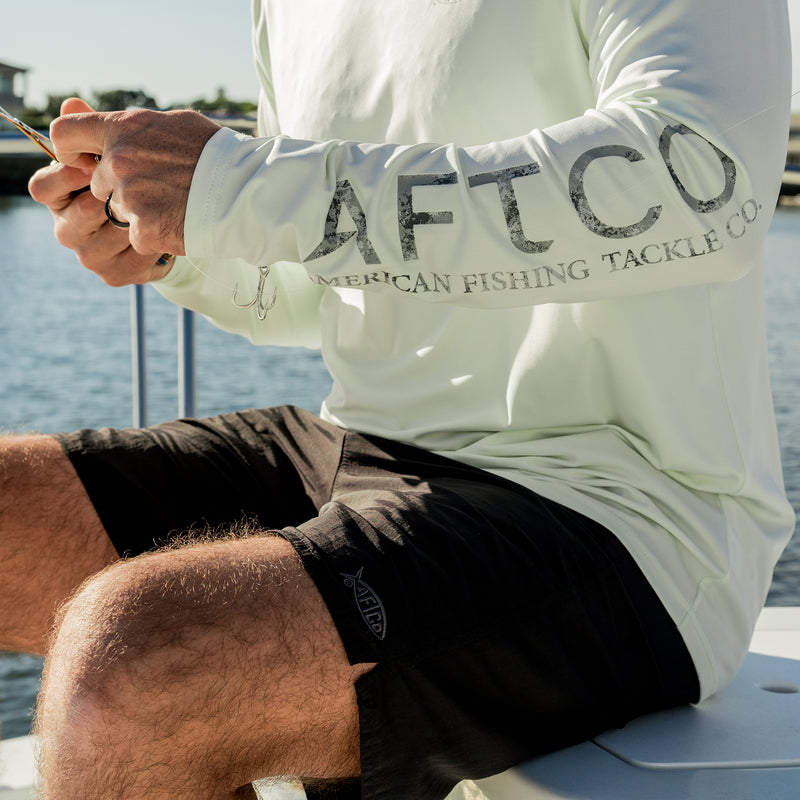 AFTCO Original Mens Fishing Shorts Long - Limited Colors / Silver / 42