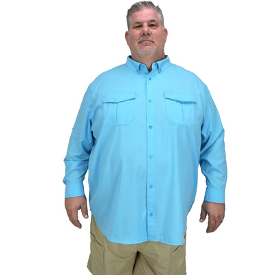 Mens big and tall Blue fishing shirt long sleeve NWT Walnut creek size 5XL  Mesh 