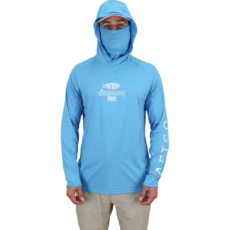 Bopchk Fishing Hoodie with Mask Anti-UV Sunscreen Sun Protection Clothes  Fishing Shirt Breathable Quick Dry Fishing Jersey,C,XL, Jackets -   Canada