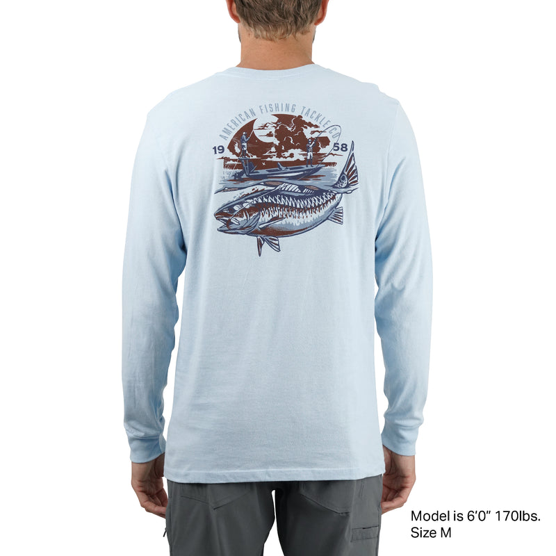 Half Light Long Sleeve Fishing T-shirts | AFTCO / Bluesteel Heather / 2x