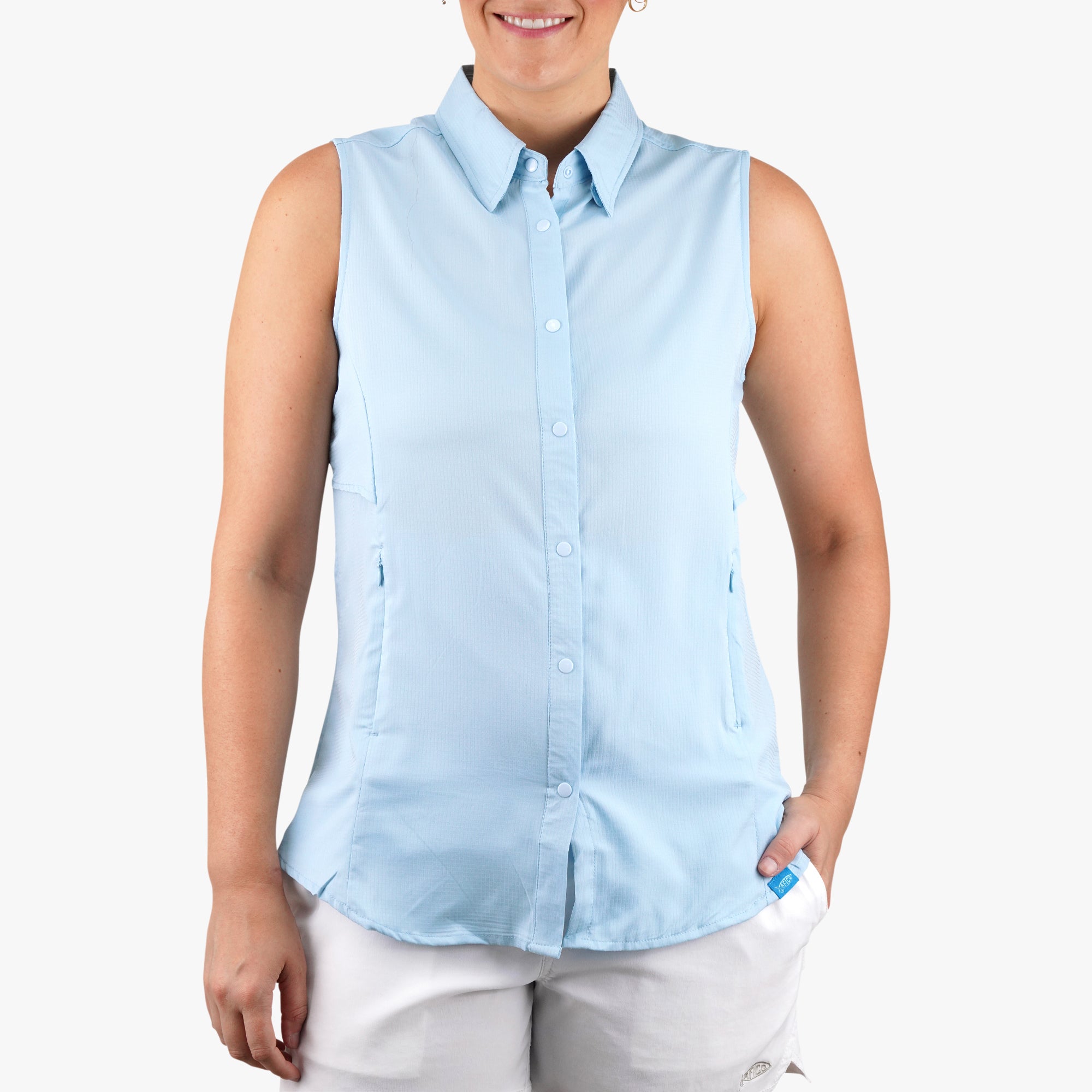 Button down shirt sleeveless hotsell