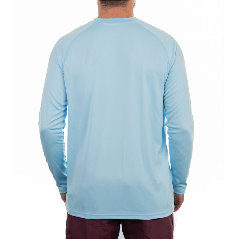AFTCO Tropical Crew-Neck Performance Long-Sleeve Shirt for Men