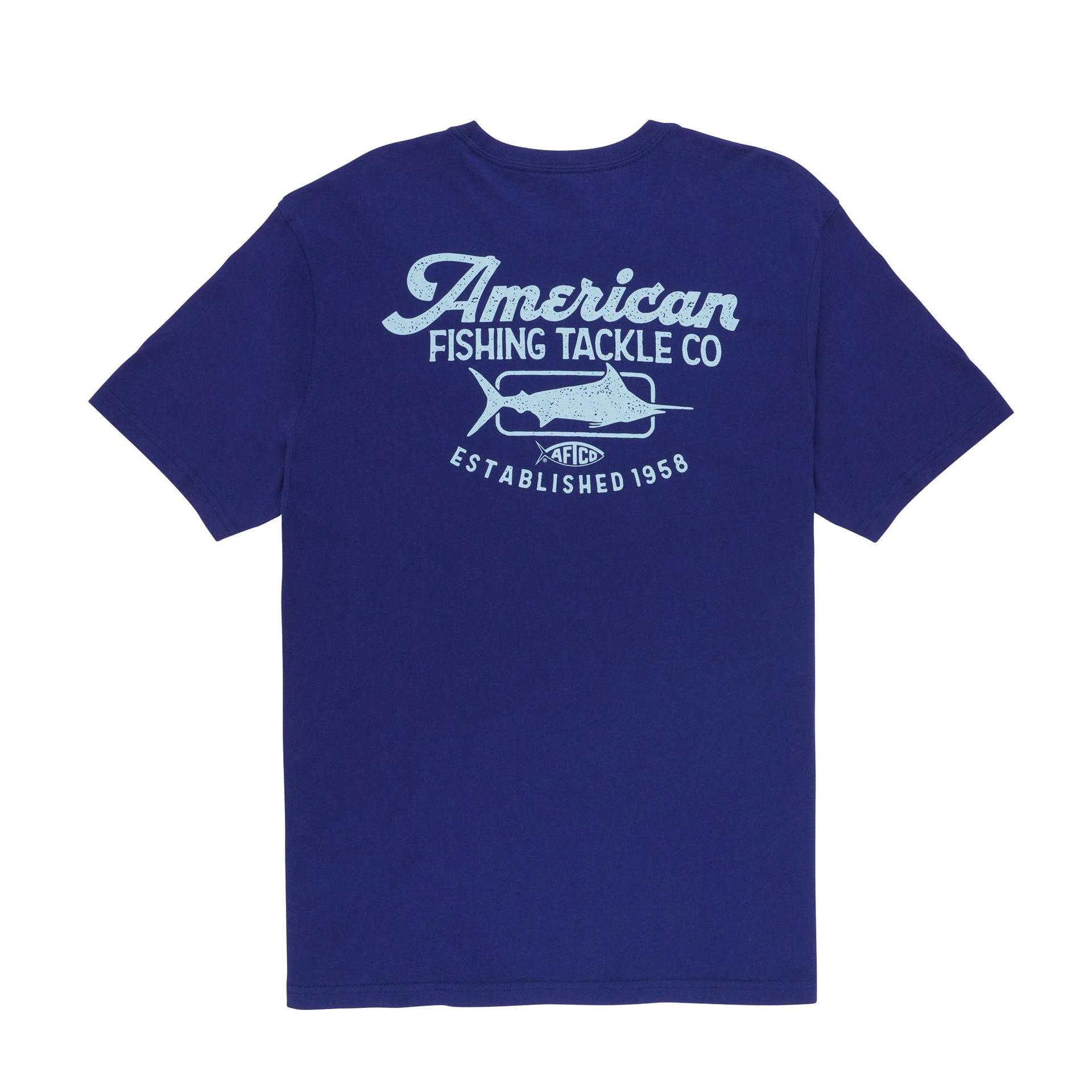 American Fishing Tackle Co. T Shirt Womens XL Blue Short Sleeve Polyester  Casual