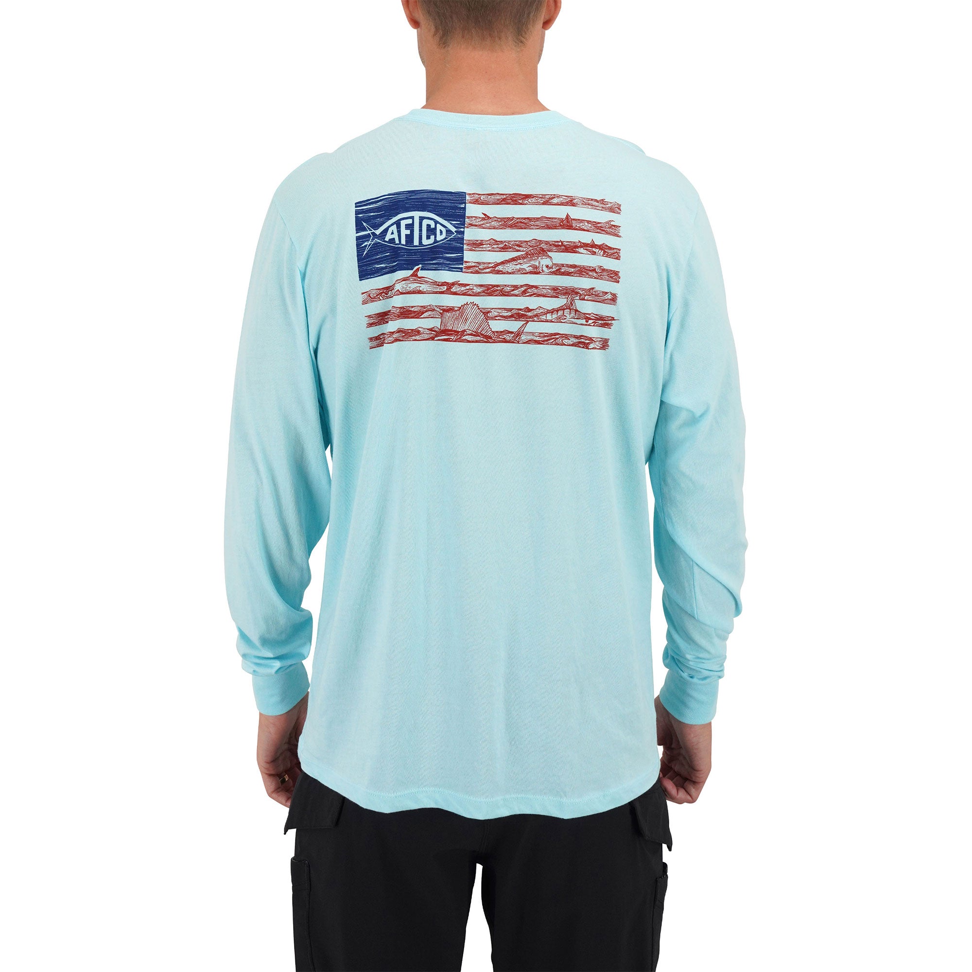 Wavy LS T-Shirt | American Flag Shirt for Fishing – AFTCO