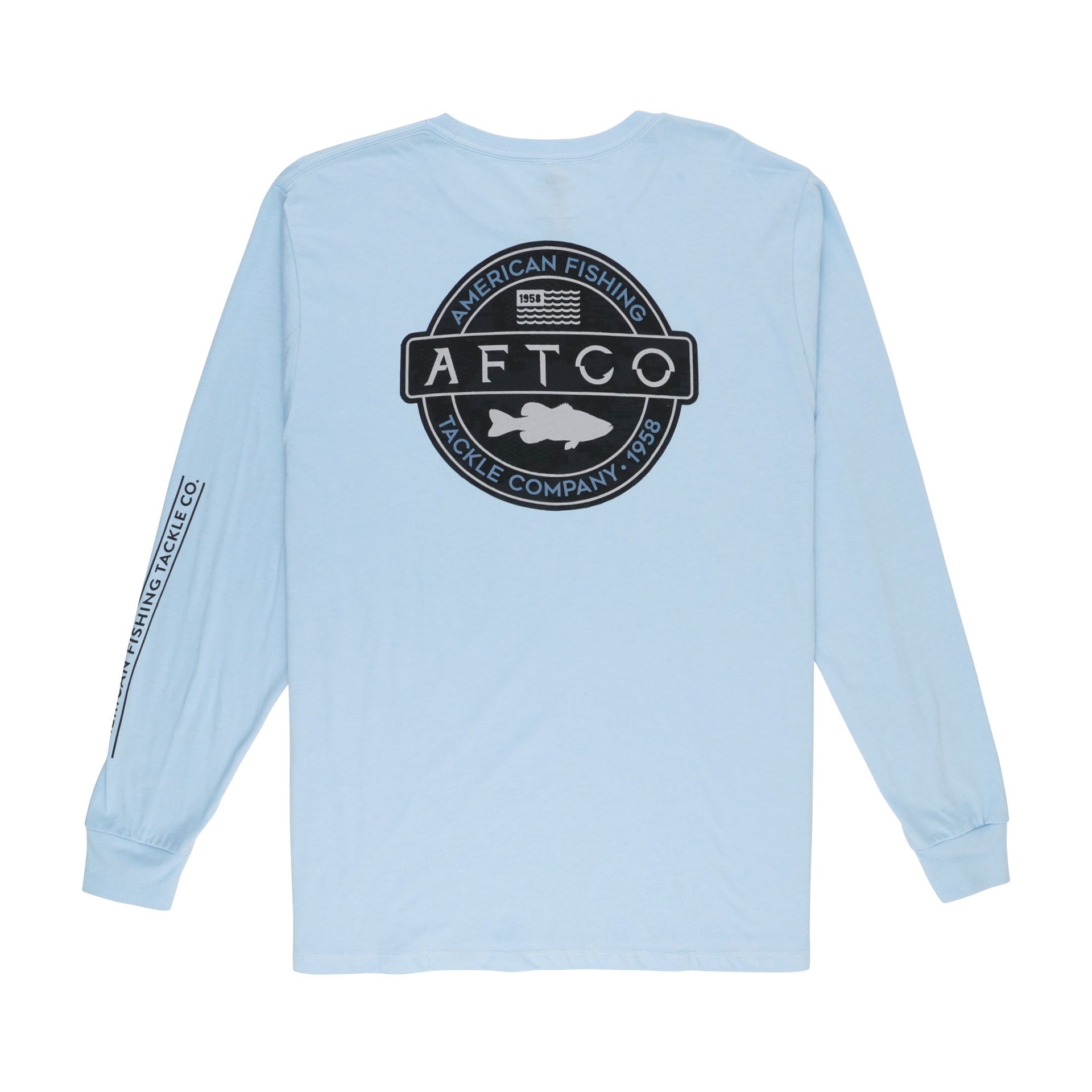 AFTCO Fishing Logo Symbol Men's BLUE T-Shirt Size M NWT #324